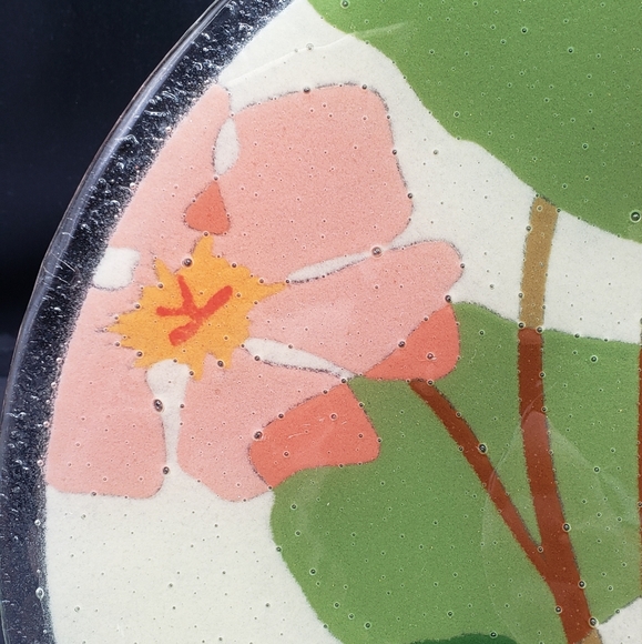 Peggy Karr Fused Glass Floral Plate - Picture 2 of 7